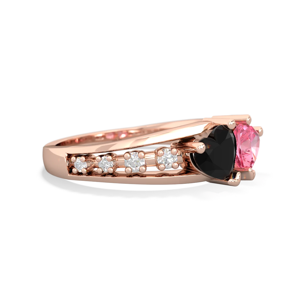 Onyx Heart To Heart 14K Rose Gold ring R3342