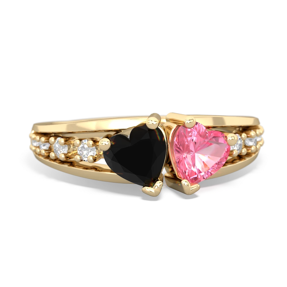 Onyx Heart To Heart 14K Yellow Gold ring R3342