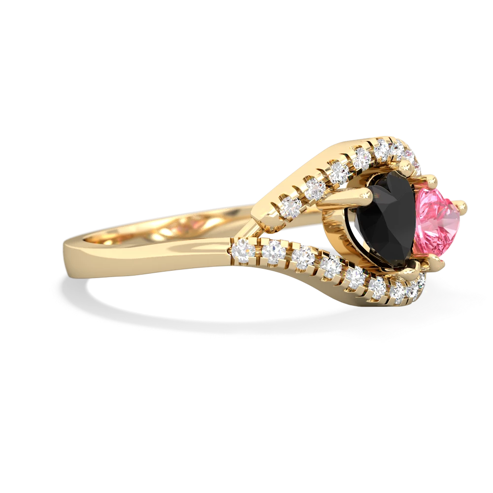 Onyx Mother And Child 14K Yellow Gold ring R3010