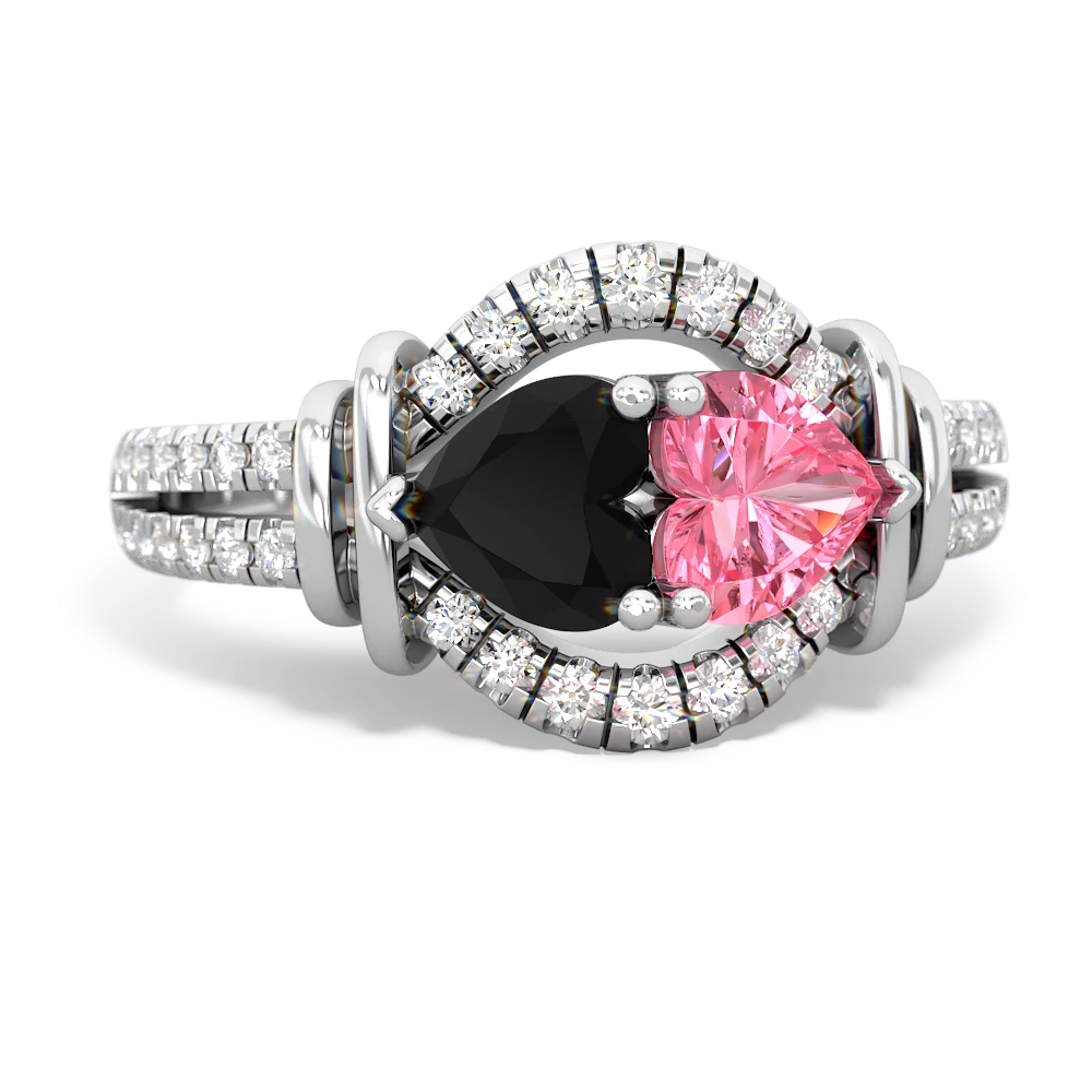 Onyx Art-Deco Keepsake 14K White Gold ring R5630