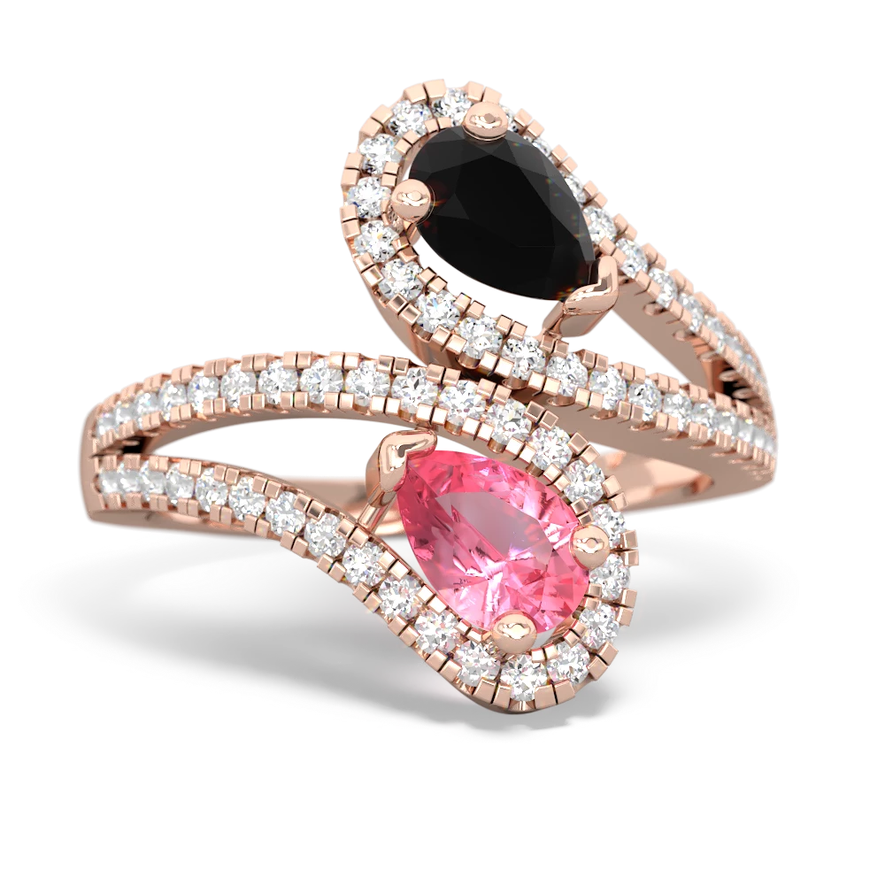 Onyx Diamond Dazzler 14K Rose Gold ring R3000