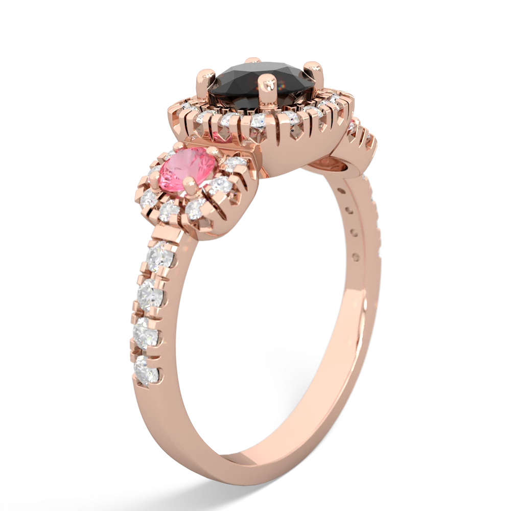 Onyx Regal Halo 14K Rose Gold ring R5350