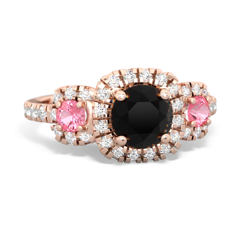 Onyx Regal Halo 14K Rose Gold ring R5350