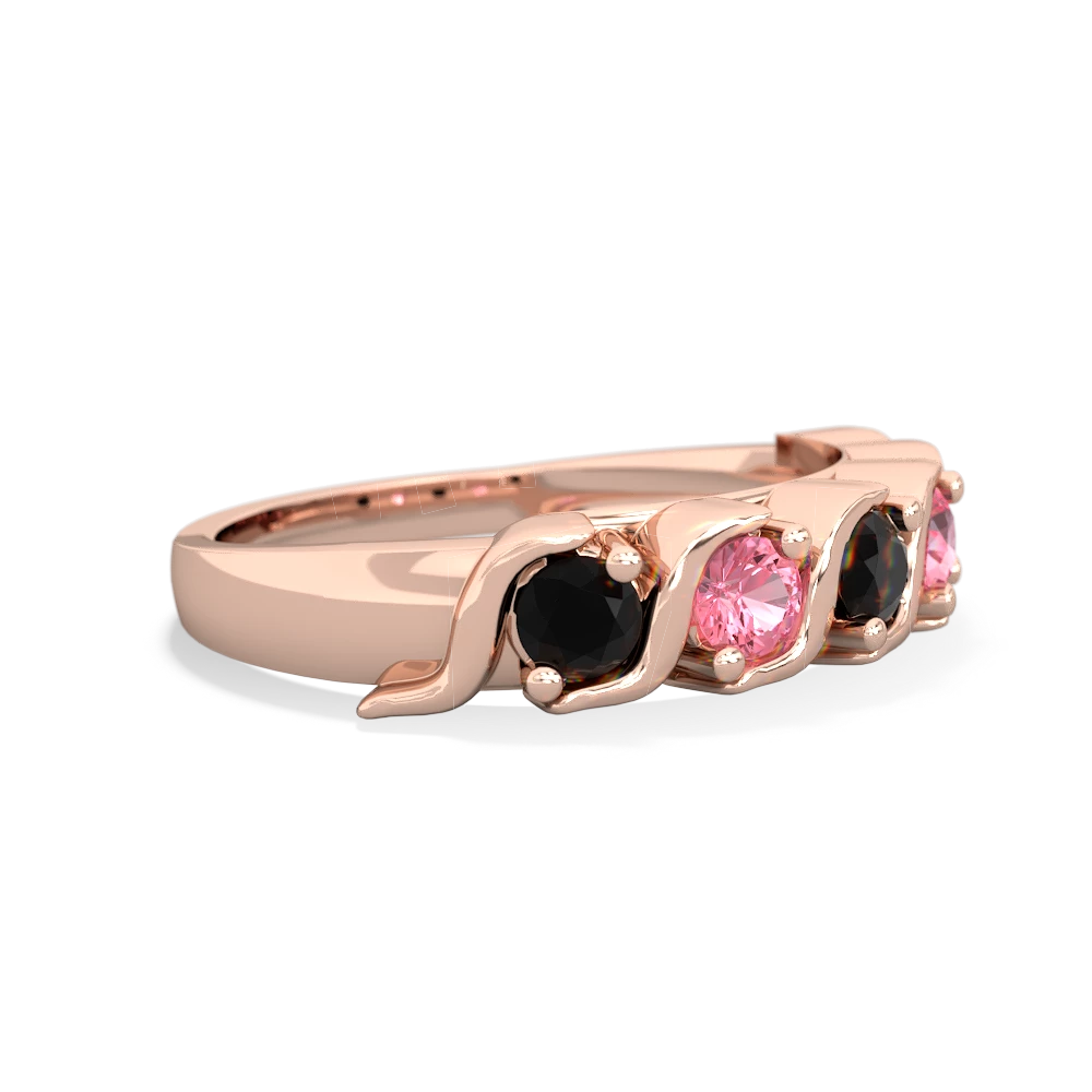 Onyx Anniversary Band 14K Rose Gold ring R2089