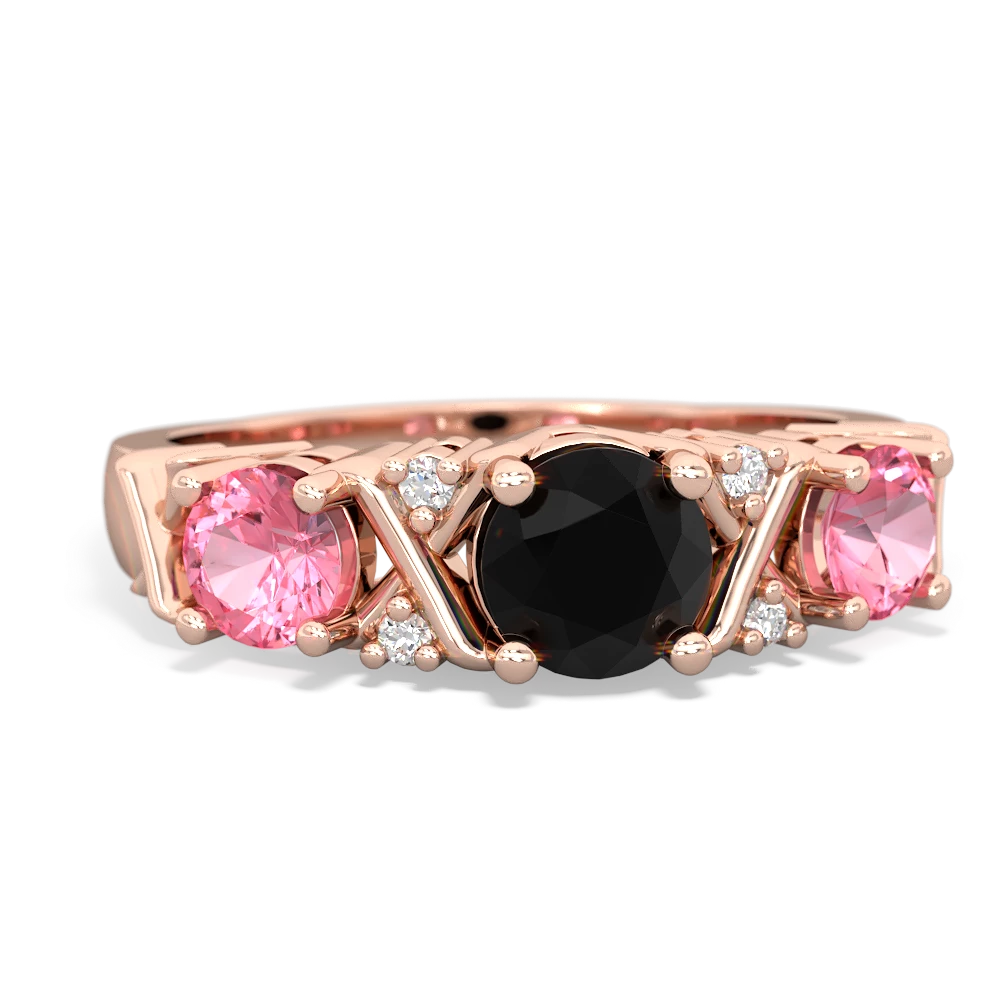 Onyx Hugs And Kisses 14K Rose Gold ring R5016