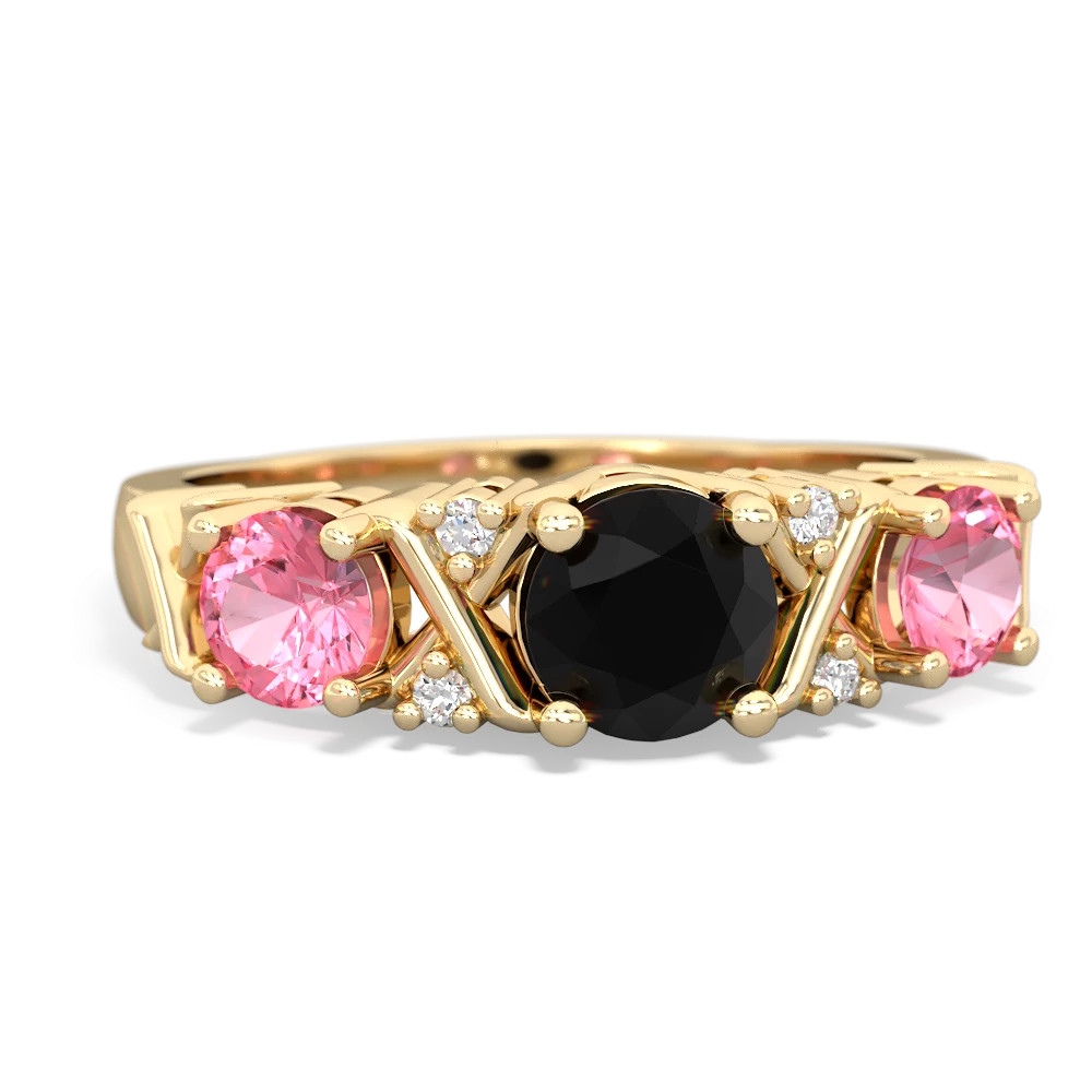 Onyx Hugs And Kisses 14K Yellow Gold ring R5016