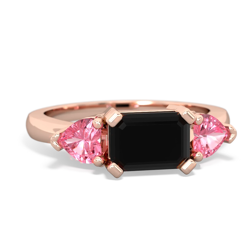 Onyx Three Stone 14K Rose Gold ring R5235