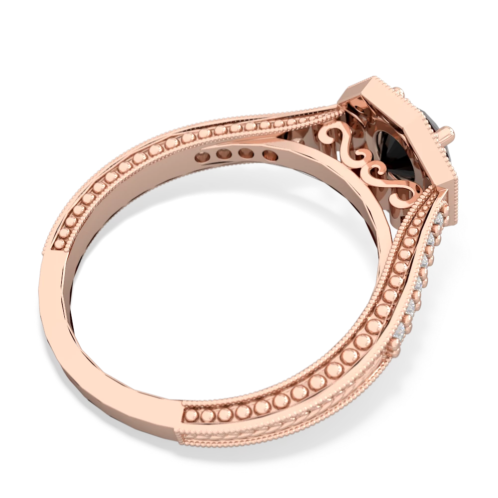 Onyx Art-Deco Starburst 14K Rose Gold ring R5520