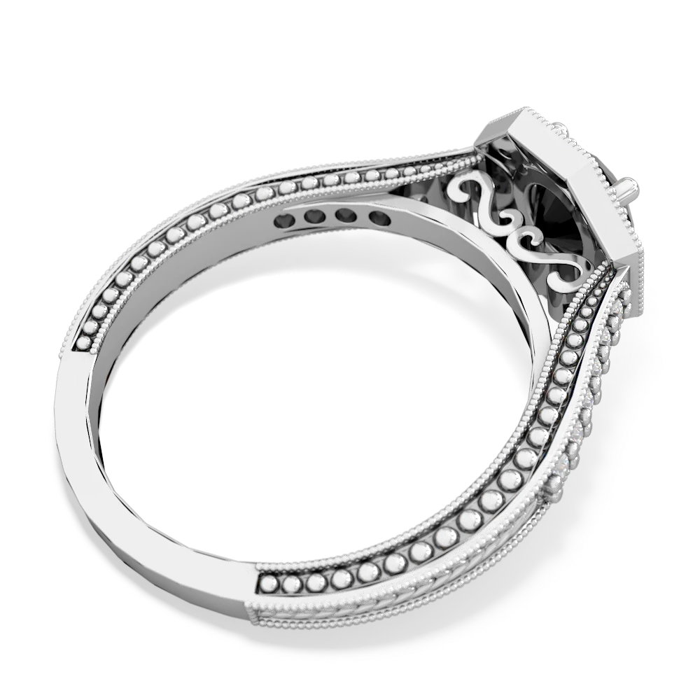 Onyx Art-Deco Starburst 14K White Gold ring R5520