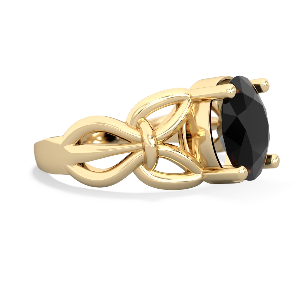Onyx Celtic Knot Cocktail 14K Yellow Gold ring R2377