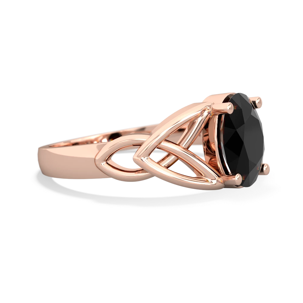 Onyx Celtic Trinity Knot 14K Rose Gold ring R2389