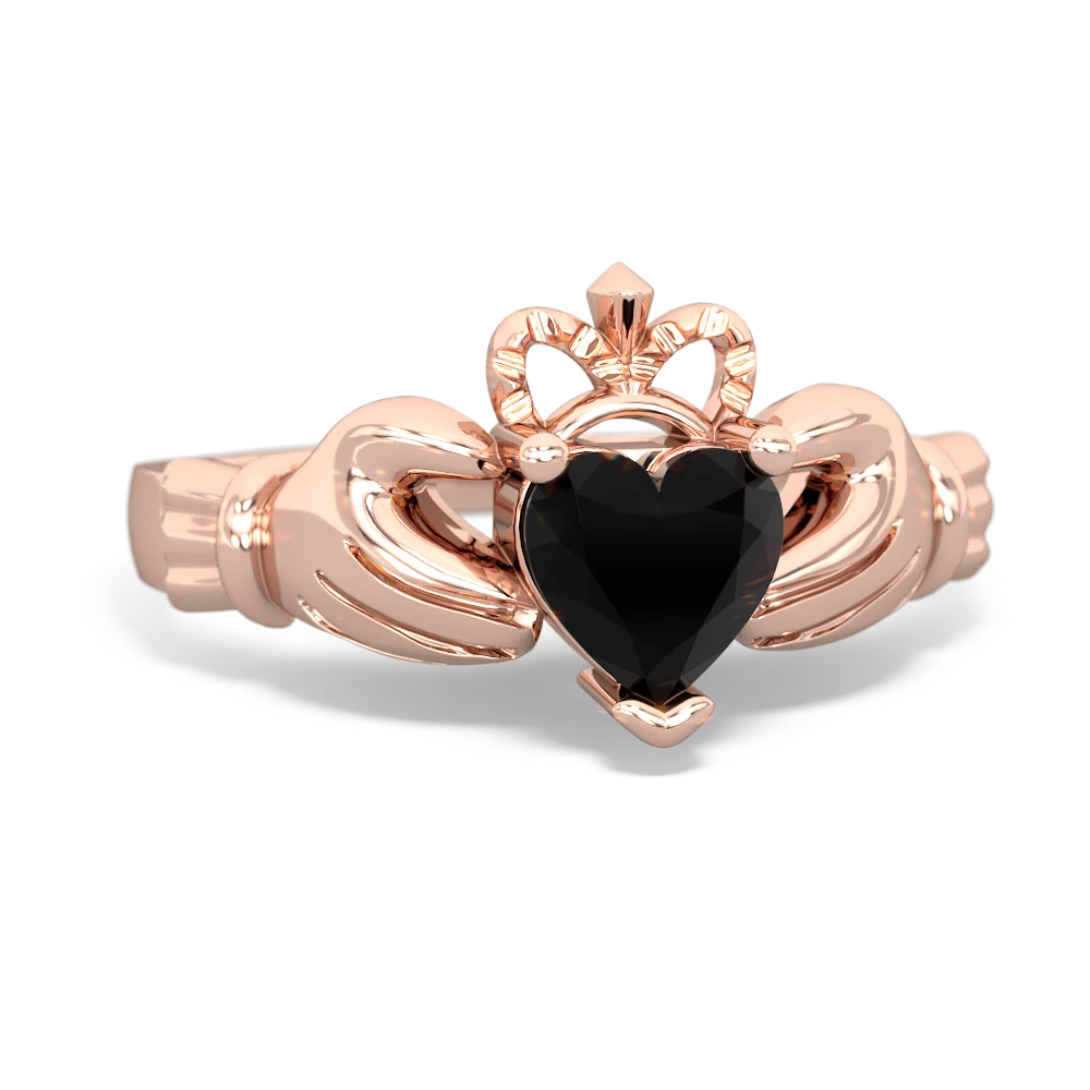 Onyx Claddagh 14K Rose Gold ring R2370