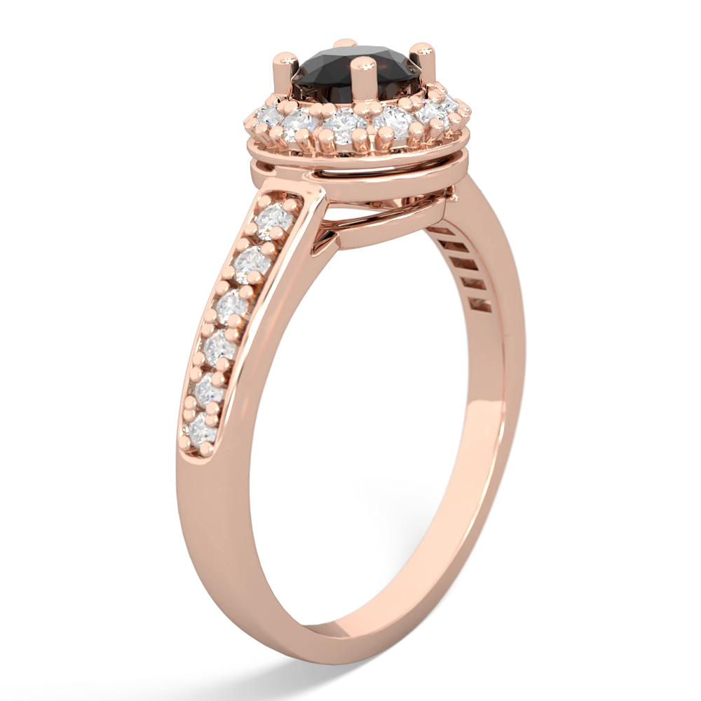 Onyx Diamond Halo 14K Rose Gold ring R5370