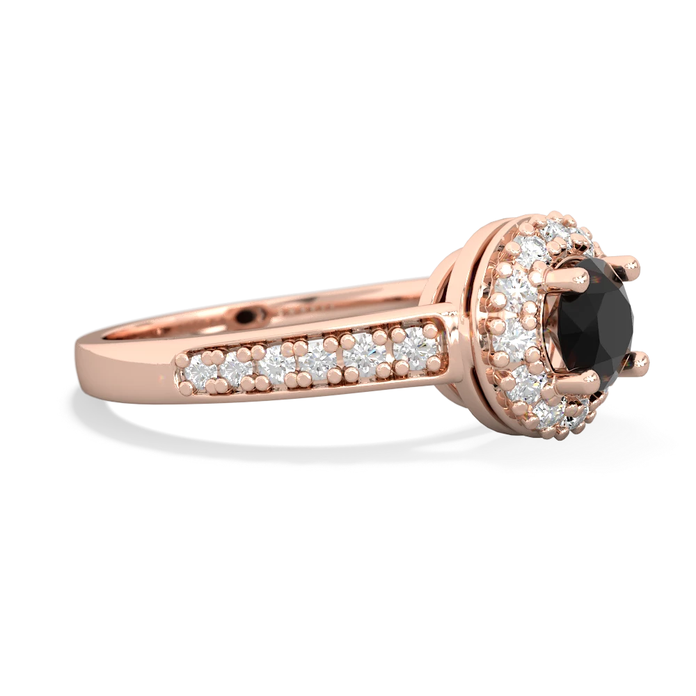 Onyx Diamond Halo 14K Rose Gold ring R5370