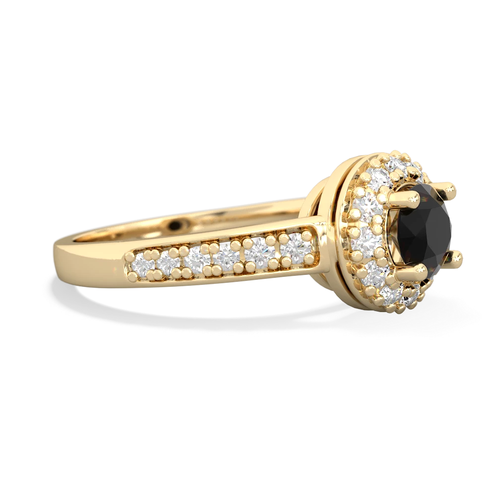 Onyx Diamond Halo 14K Yellow Gold ring R5370