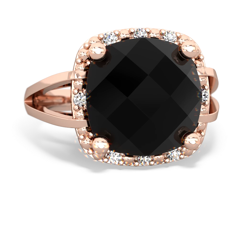 Onyx Art Deco Cocktail 14K Rose Gold ring R2498