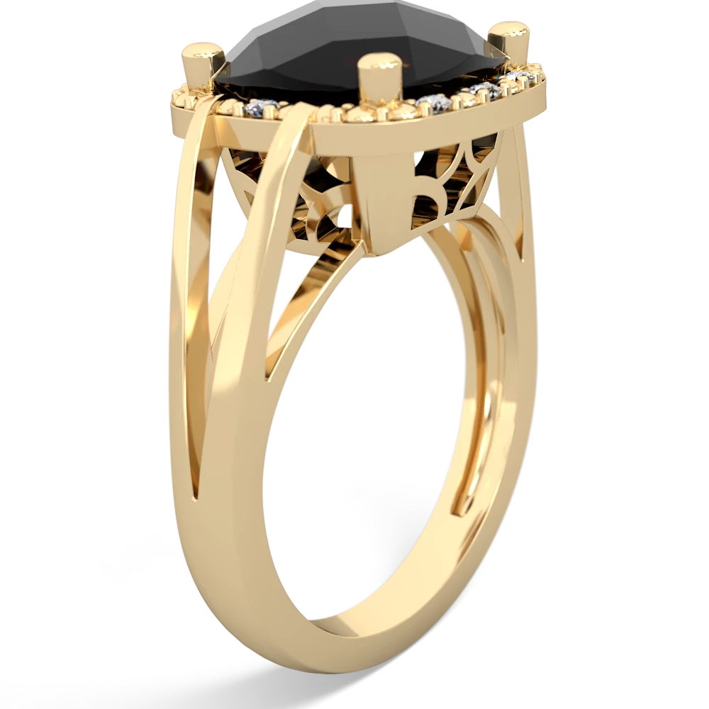 Onyx Art Deco Cocktail 14K Yellow Gold ring R2498