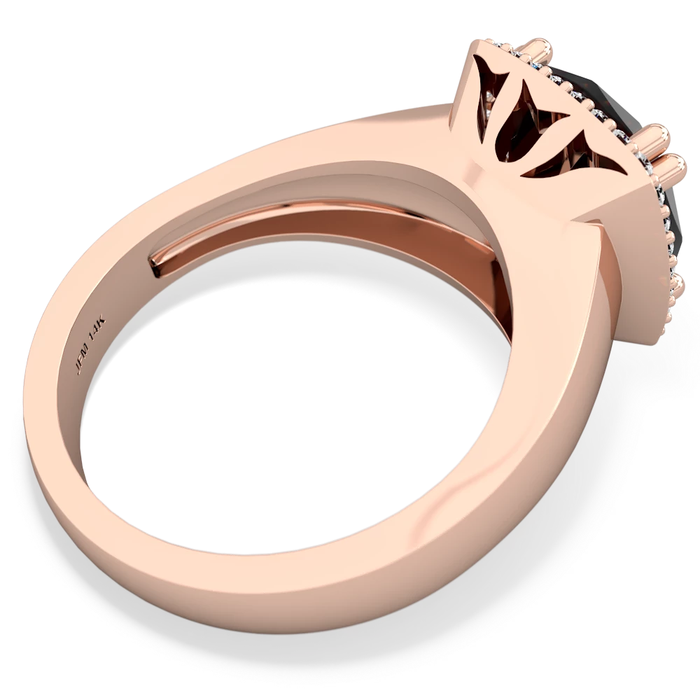 Onyx Halo Cocktail 14K Rose Gold ring R2544