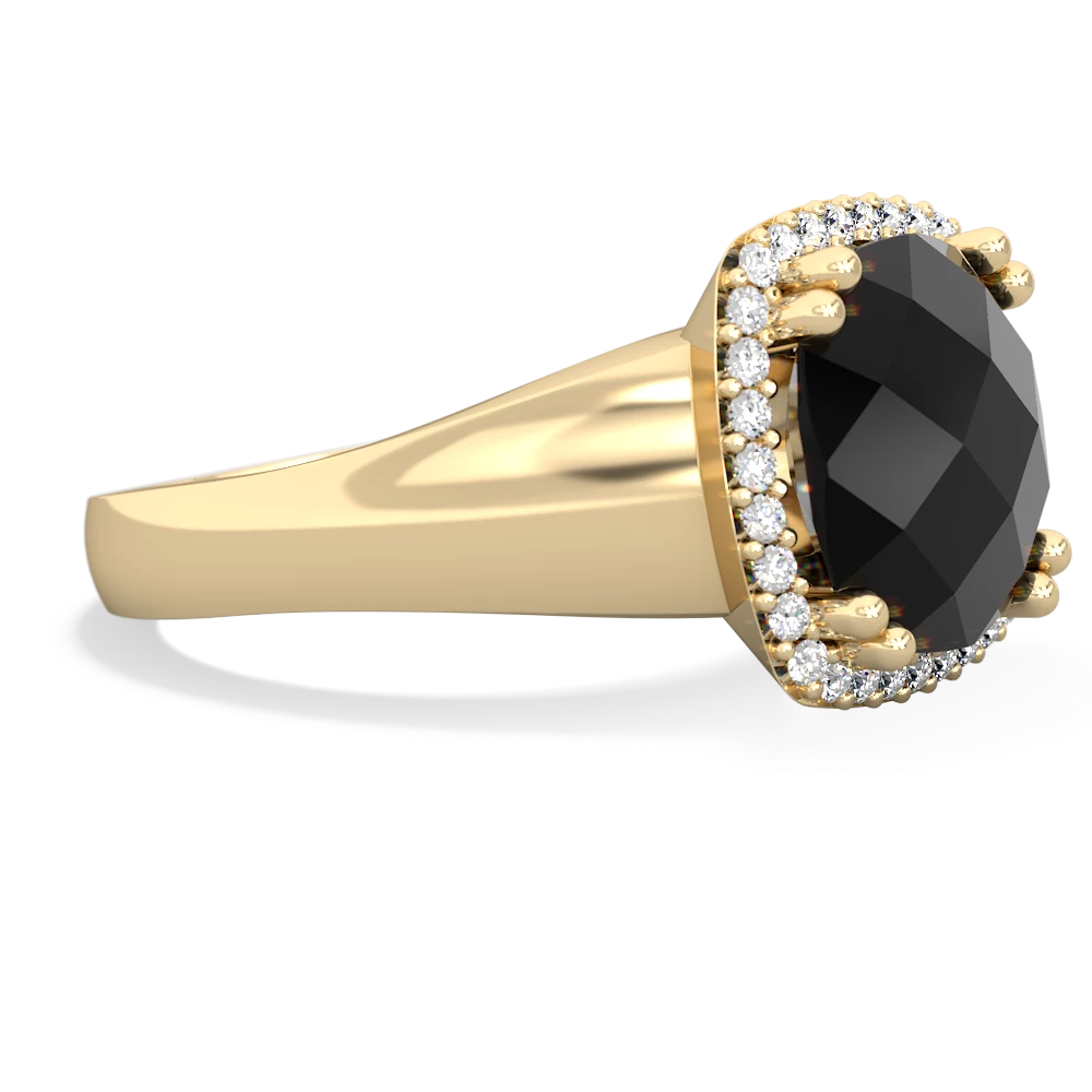 Onyx Halo Cocktail 14K Yellow Gold ring R2544