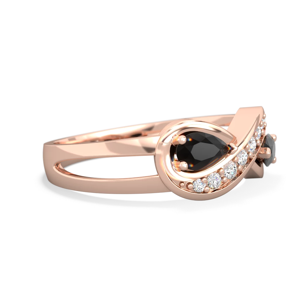 Onyx Diamond Infinity 14K Rose Gold ring R5390