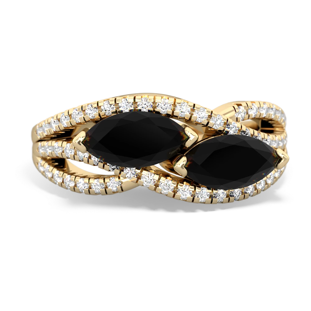 Onyx Diamond Rivers 14K Yellow Gold ring R3070