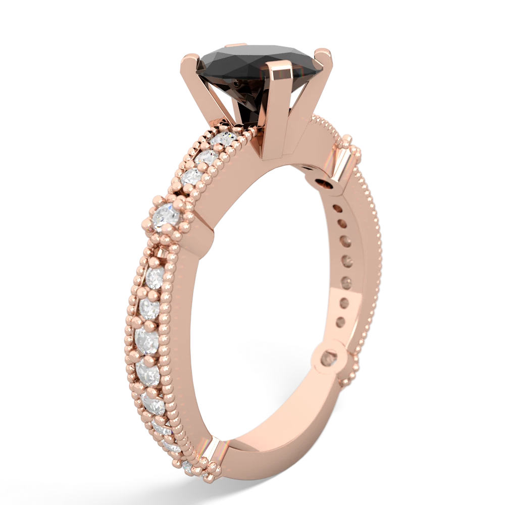 Onyx Sparkling Tiara 8X6 Oval 14K Rose Gold ring R26298VL