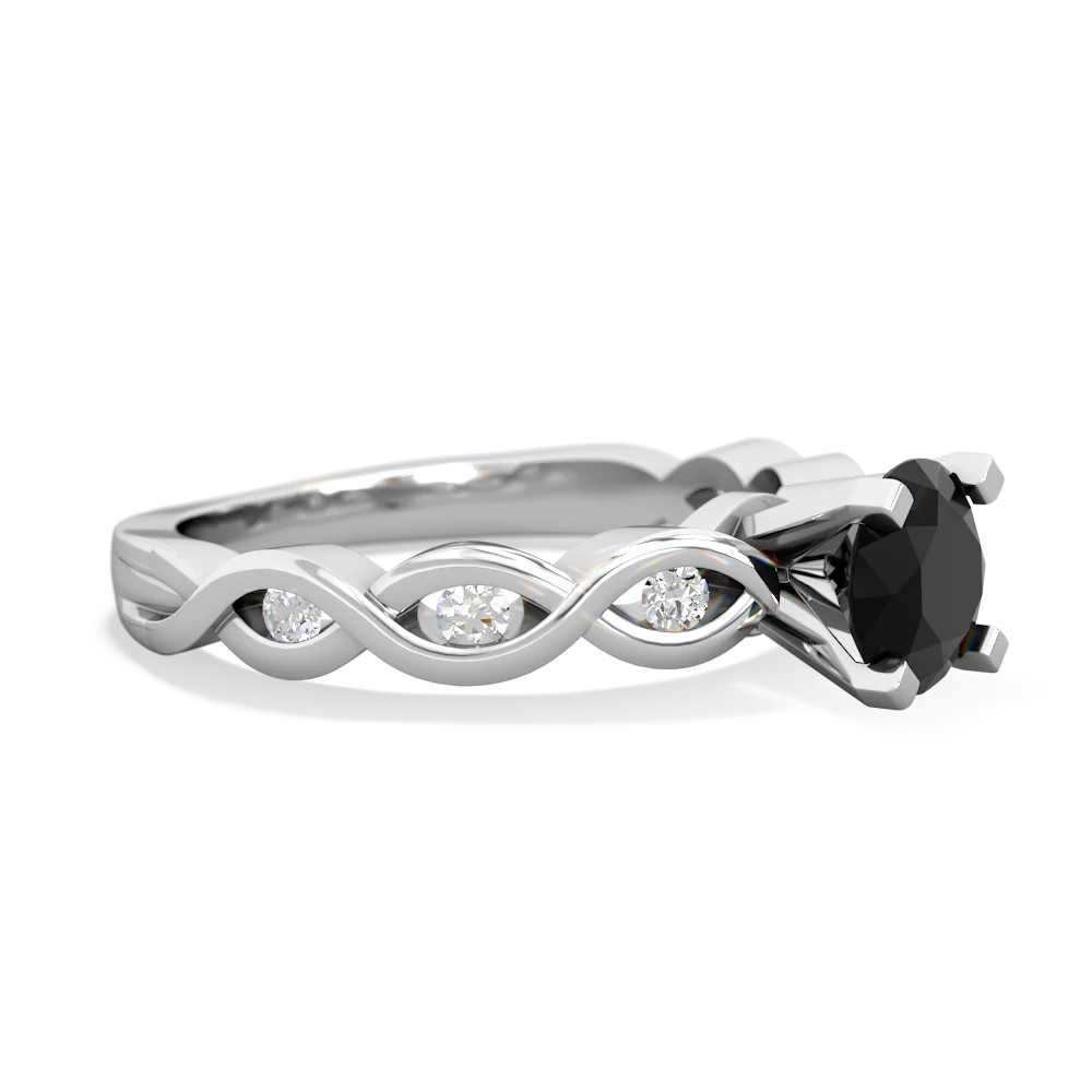 Onyx Infinity 6Mm Round Engagement 14K White Gold ring R26316RD