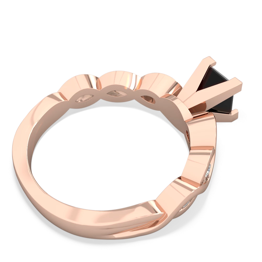 Onyx Infinity 5Mm Square Engagement 14K Rose Gold ring R26315SQ