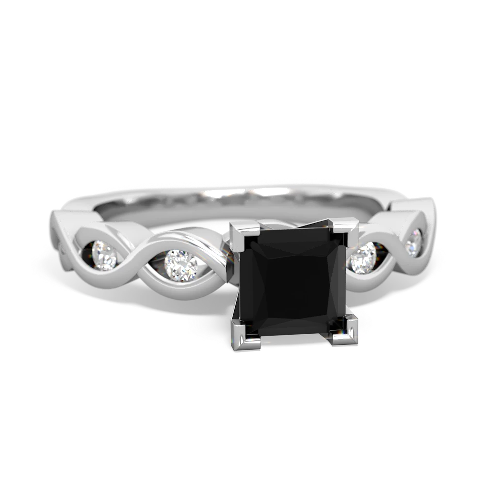 Onyx Infinity 5Mm Square Engagement 14K White Gold ring R26315SQ