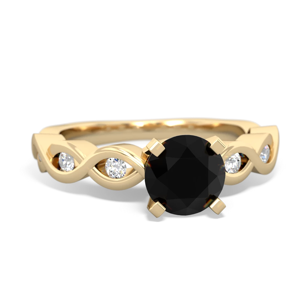 Onyx Infinity 6Mm Round Engagement 14K Yellow Gold ring R26316RD