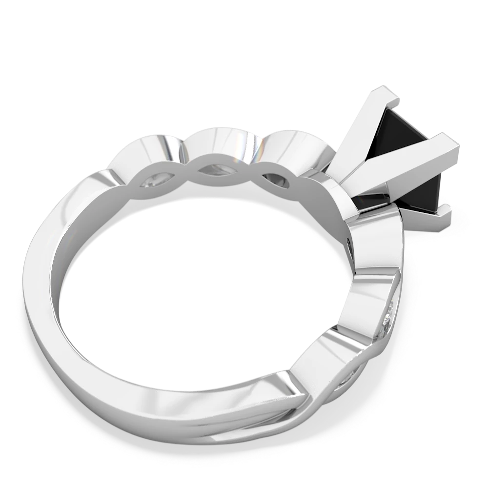 Onyx Infinity 6Mm Princess Engagement 14K White Gold ring R26316SQ
