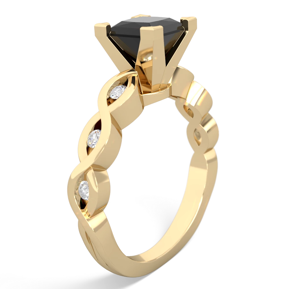 Onyx Infinity 6Mm Princess Engagement 14K Yellow Gold ring R26316SQ