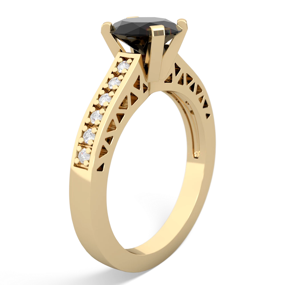 Onyx Art Deco Engagement 8X6mm Oval 14K Yellow Gold ring R26358VL