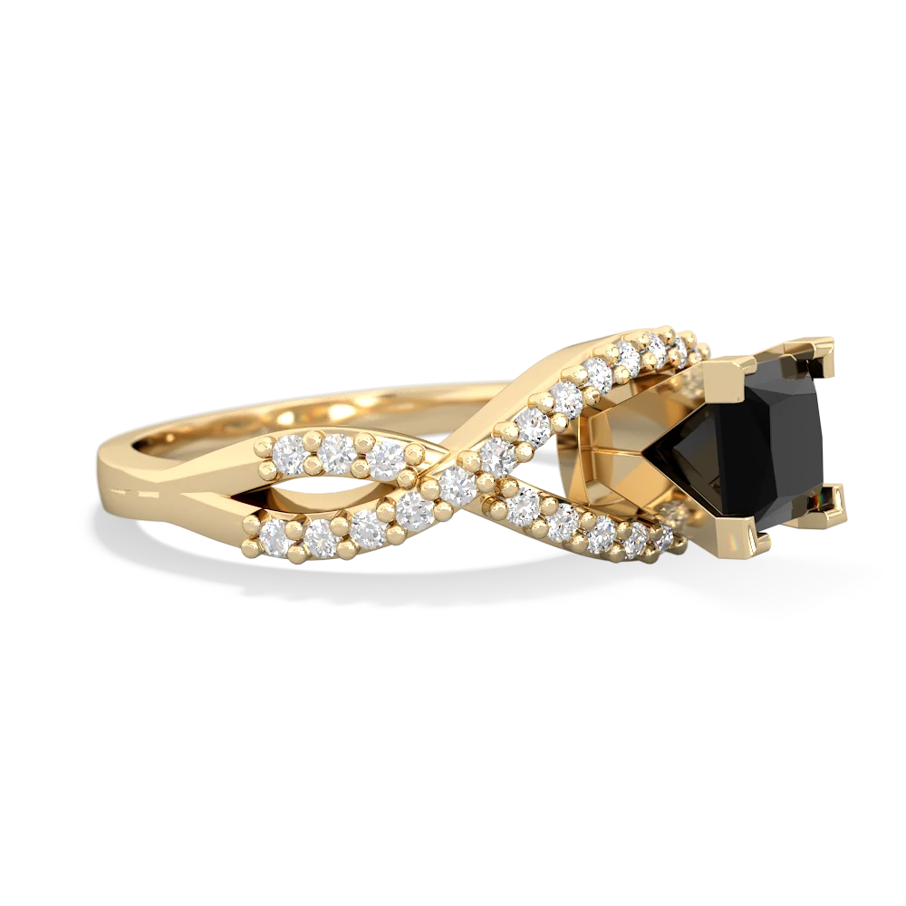 Onyx Diamond Twist 5Mm Square Engagment  14K Yellow Gold ring R26405SQ