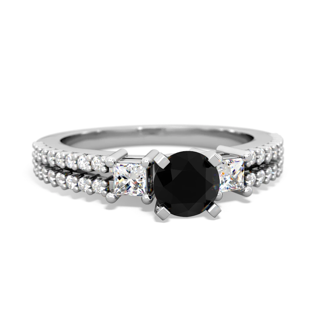 Onyx Classic 5Mm Round Engagement 14K White Gold ring R26435RD