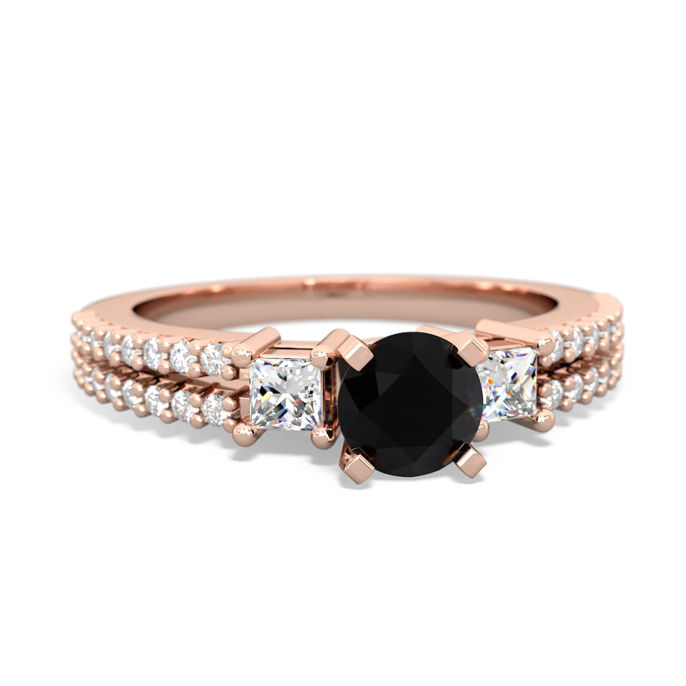 Onyx Classic 5Mm Round Engagement 14K Rose Gold ring R26435RD