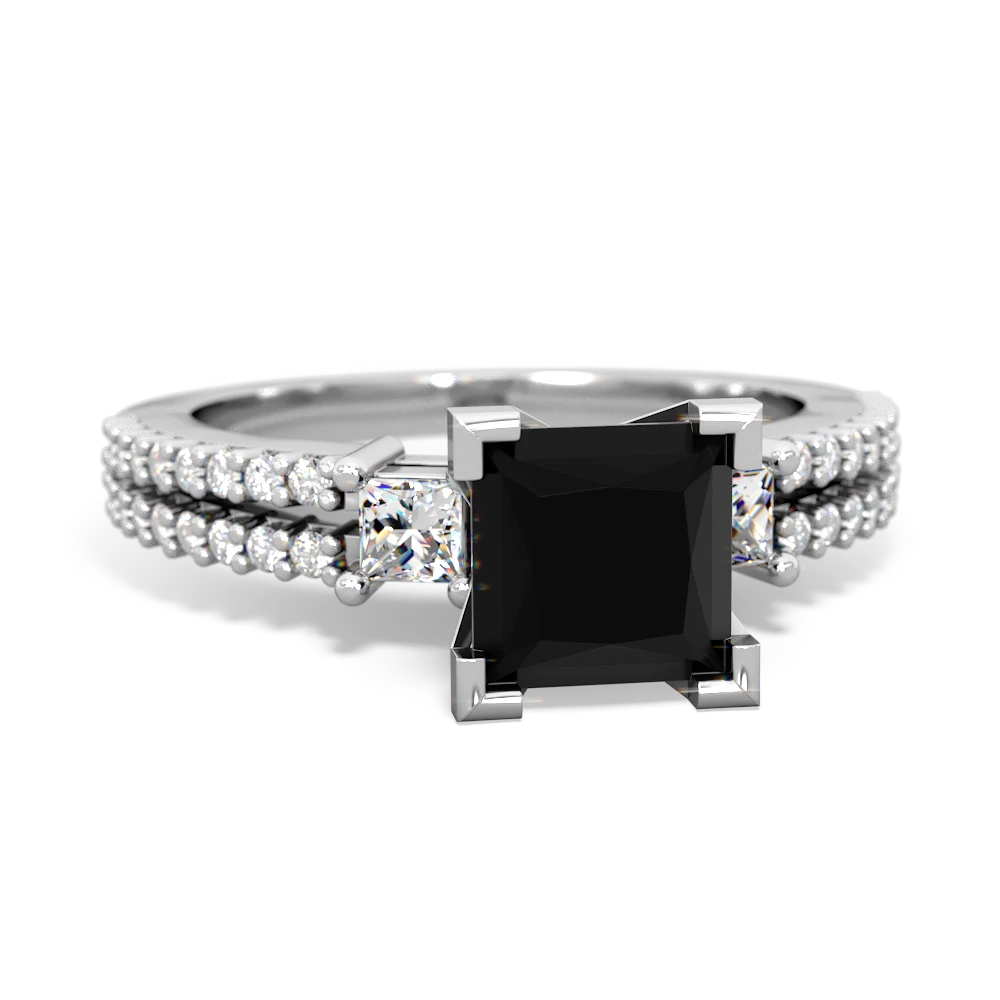 Onyx Classic 6Mm Princess Engagement 14K White Gold ring R26436SQ