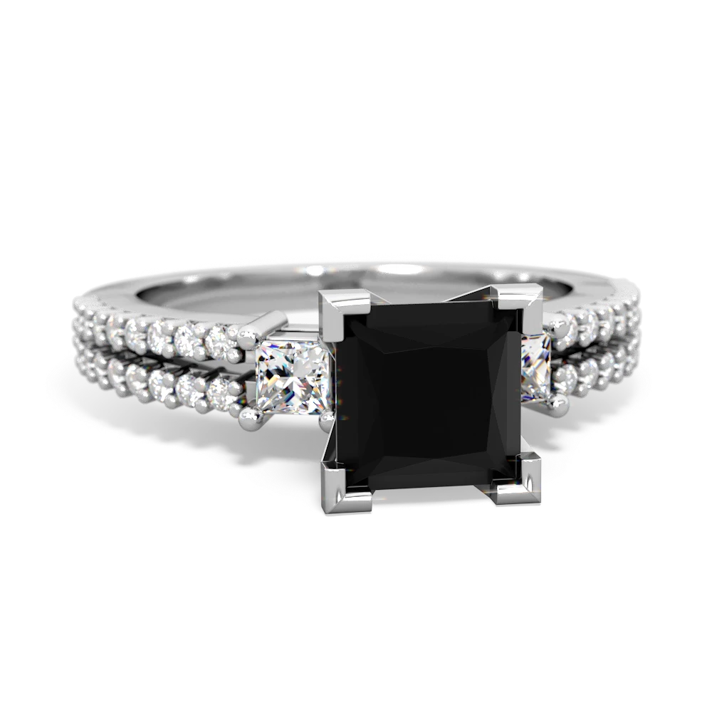 Princess cut onyx ring deals