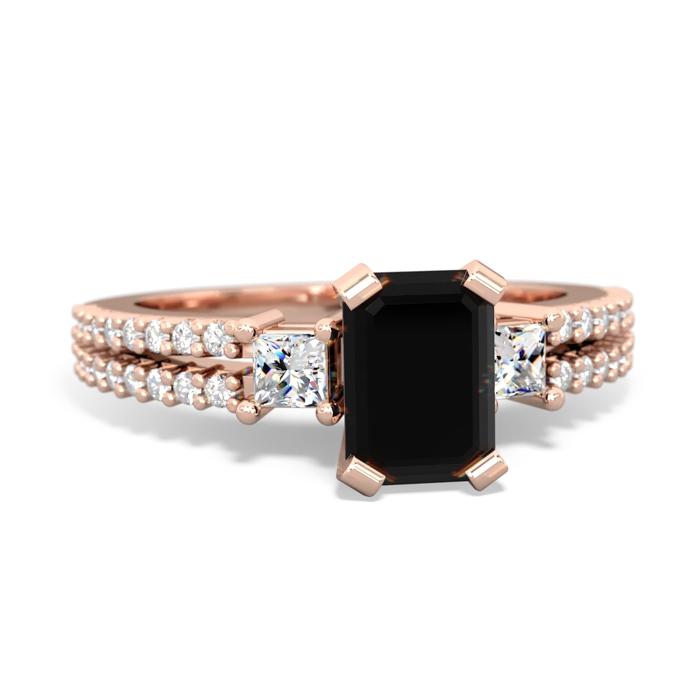 Onyx Classic 7X5mm Emerald-Cut Engagement 14K Rose Gold ring R26437EM