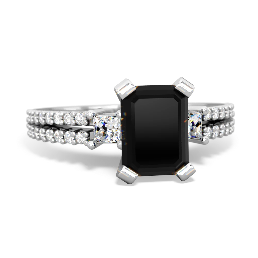 Onyx Classic 8X6mm Emerald-Cut Engagement 14K White Gold ring R26438EM