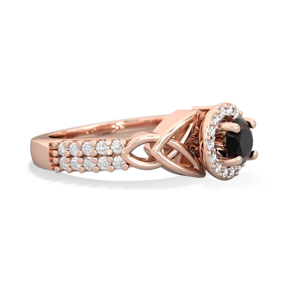 Onyx Celtic Knot Halo 14K Rose Gold ring R26445RH