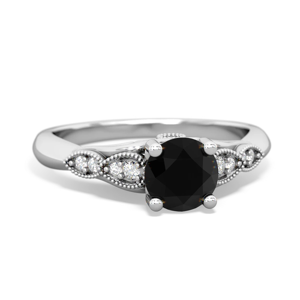 Onyx Antique Elegance 14K White Gold ring R3100