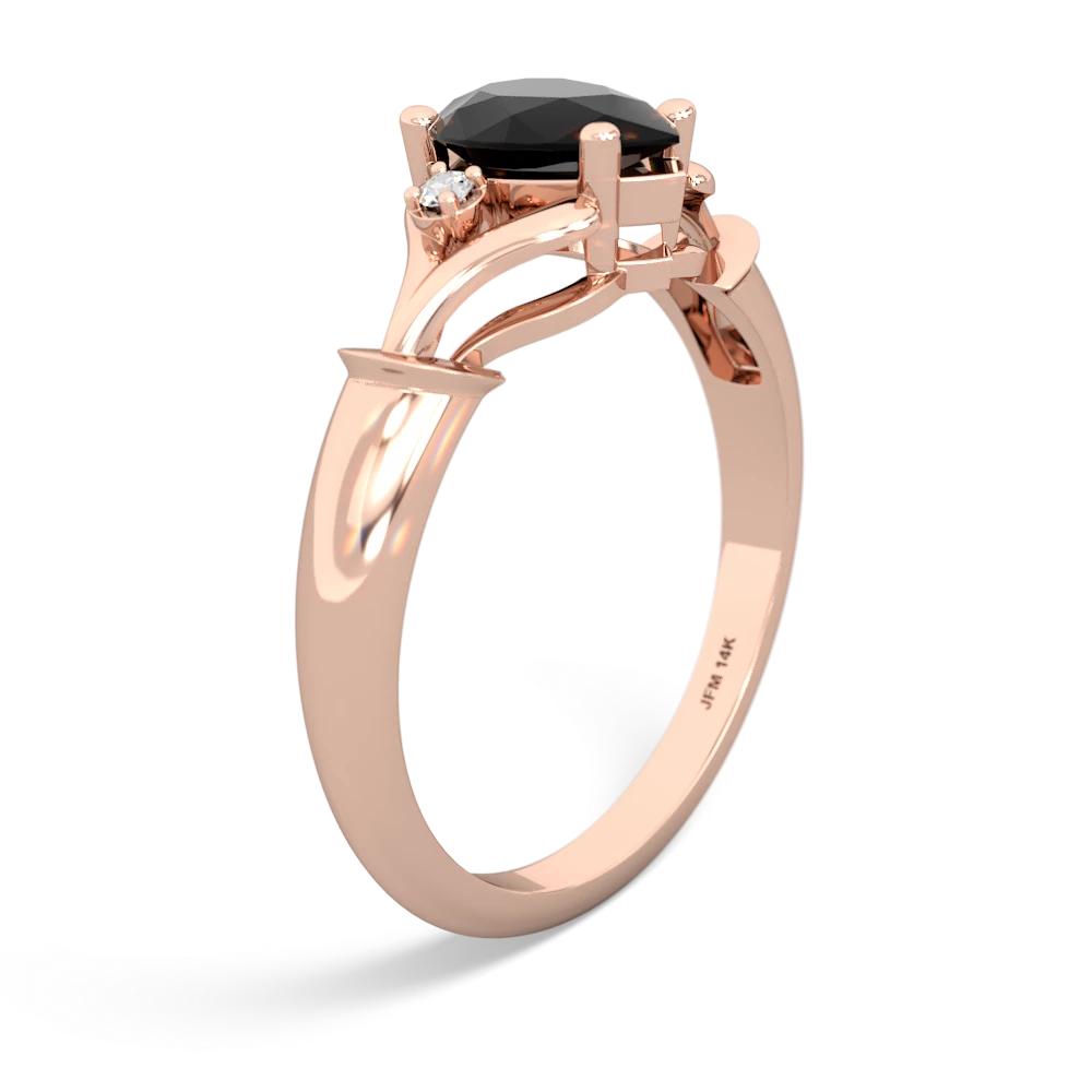 Onyx Precious Pear 14K Rose Gold ring R0826