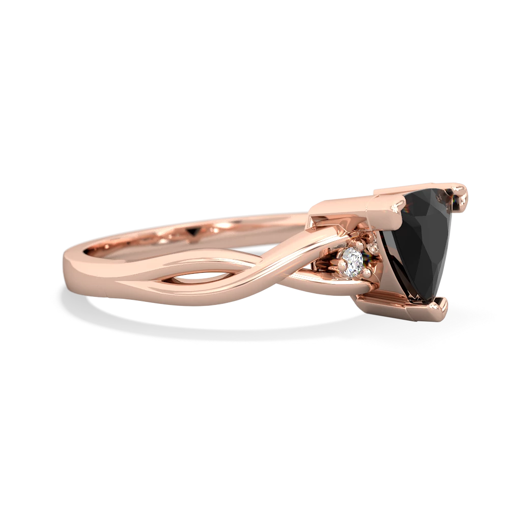 Onyx Trillion Twist 14K Rose Gold ring R2104