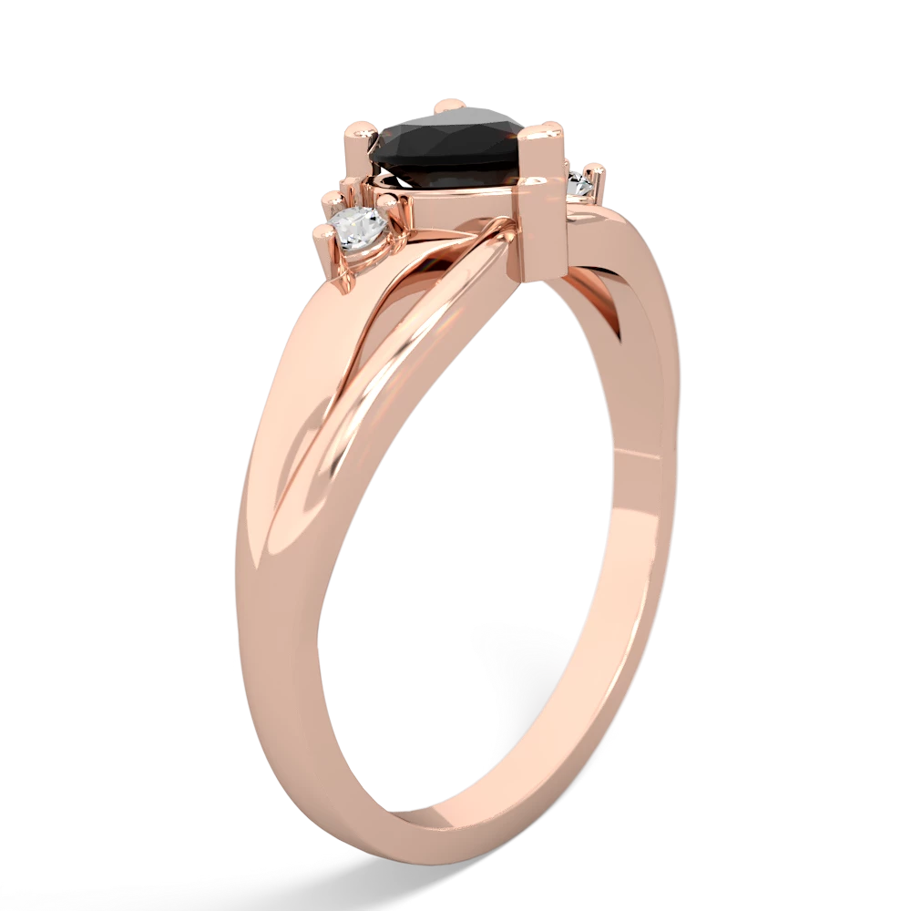 Onyx Split Band Swirl 14K Rose Gold ring R2130