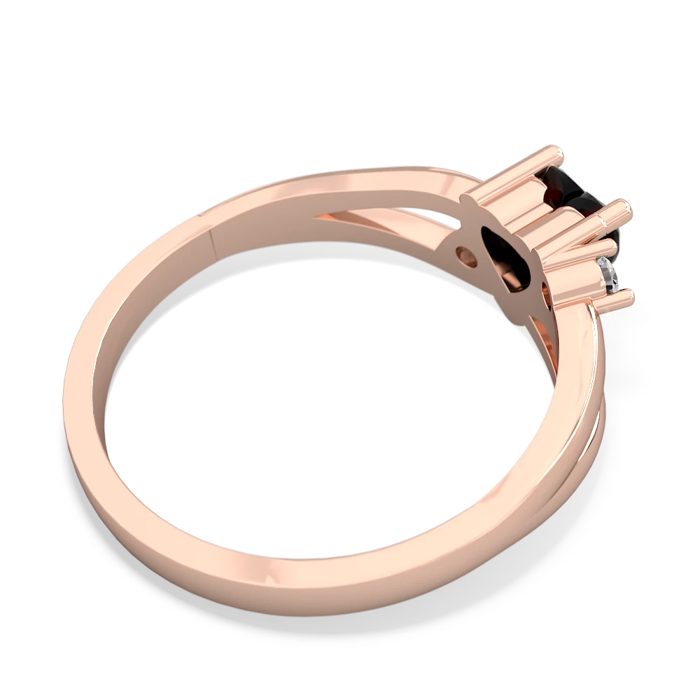 Onyx Split Band Swirl 14K Rose Gold ring R2130