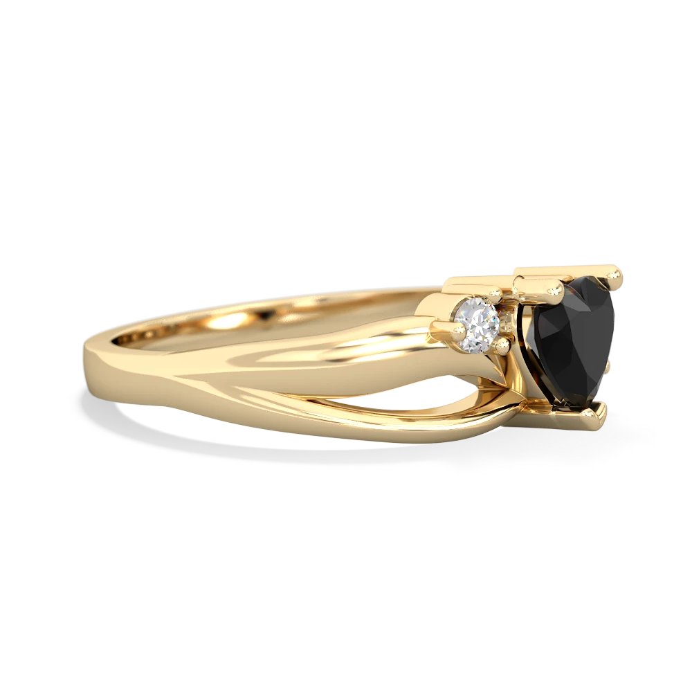 Onyx Split Band Swirl 14K Yellow Gold ring R2130