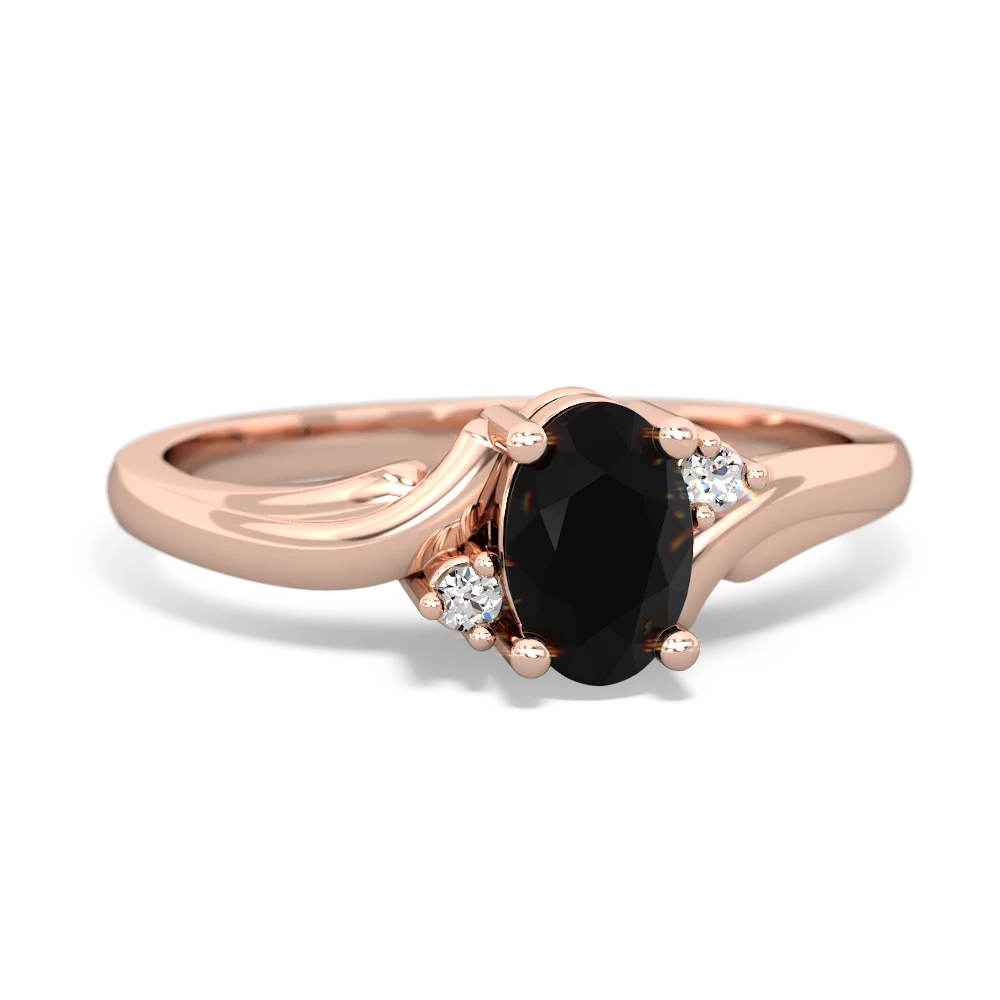 Onyx Elegant Swirl 14K Rose Gold ring R2173