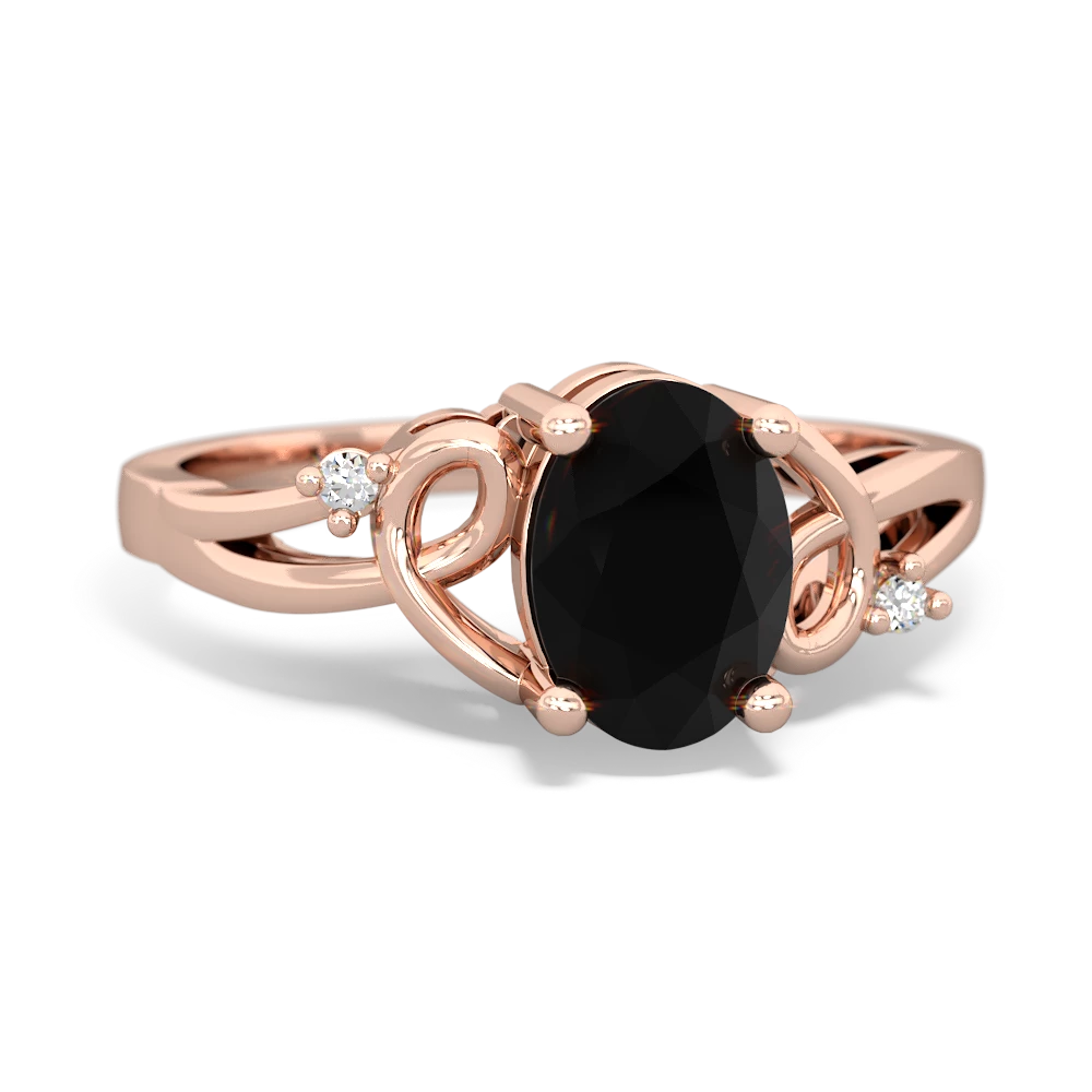 Onyx Swirls 14K Rose Gold ring R2347