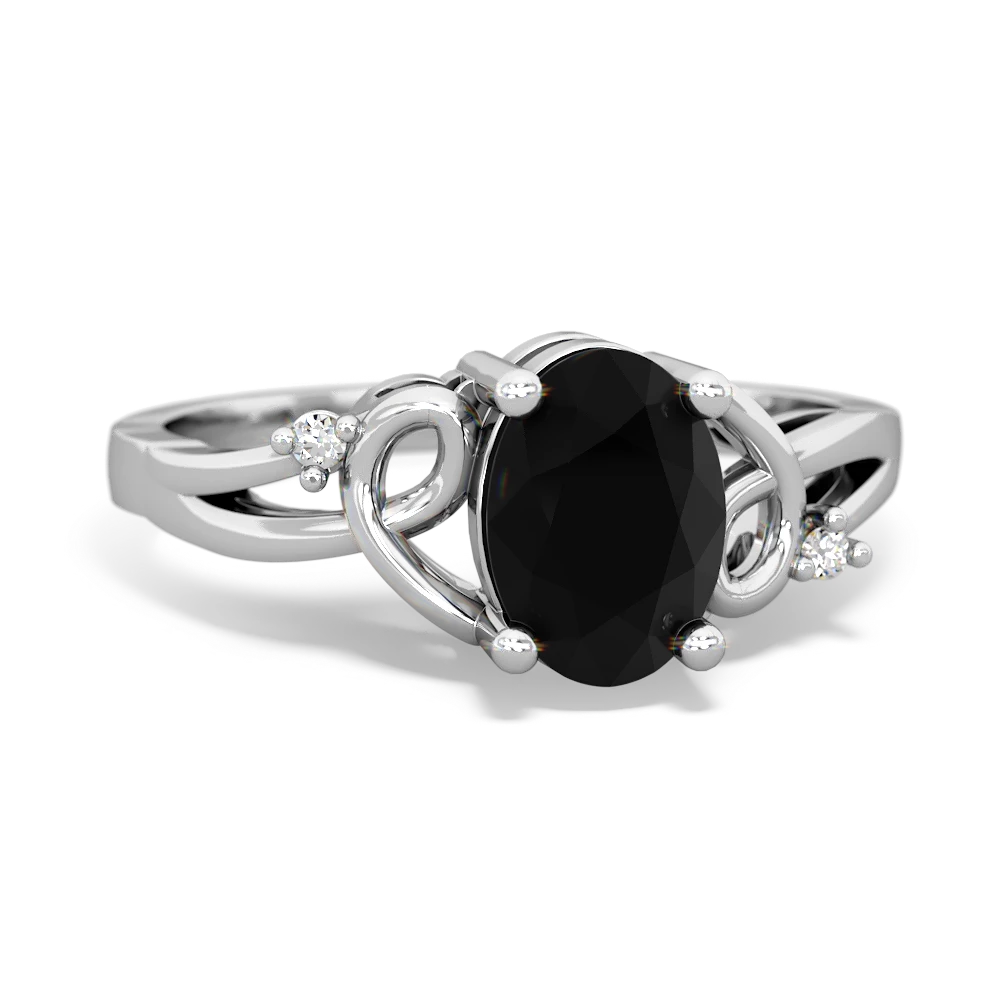 Onyx Swirls 14K White Gold ring R2347